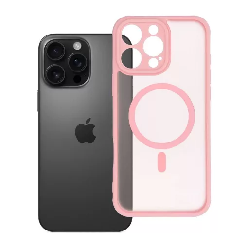 iPhone 16 Pro Max készülékhez Full Matte Mag Cover tok, kompatibilis MagSafe-funkcióval, világos rózsaszín