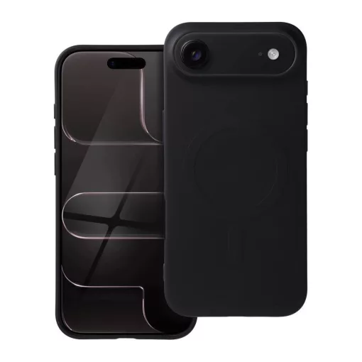 Silicone Mag Cover (nagy kivágással) MagSafe-kompatibilis tok iPhone 17 Air készülékhez fekete
