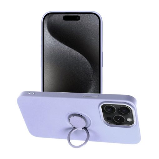 iPhone 15 Pro Max készülékhez tok Silicone Ring lila