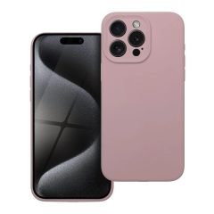   Szilikon tok iPhone 15 Pro Max készülékhez, 2mm, púder rózsaszín