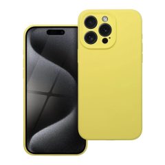 iPhone 15 Pro Max készülékhez szilikon tok 2 mm sárga