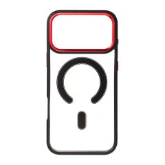   iPhone 17 PRO MAX készülékhez Color Edge Mag Cover tok MagSafe-kompatibilis fekete-piros