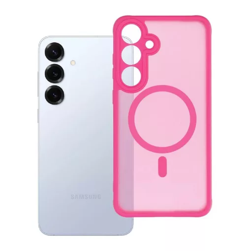 Samsung S25 PLUS készülékhez tok – Full Matte Mag Cover, MagSafe kompatibilis, rózsaszín