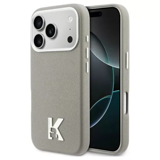 KARL LAGERFELD tok iPhone 17 Pro készülékhez MagSafe-kompatibilis KLHMP17L5PGFKHGG (PU FW W/ KHead Logo) szürke