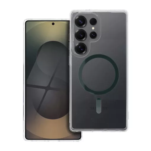 Drop Glue Colorful Ring Mag Cover tok Samsung S25 ULTRA készülékhez, MagSafe-kompatibilis, sötétzöld