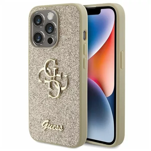 GUESS tok iPhone 15 Pro készülékhez GUHCP15LHG4SGD (Fixed Glitter Big 4G) arany