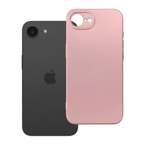 iPhone 16e (SE 4 2025) és 17e tok készülékhez metál rózsaszín