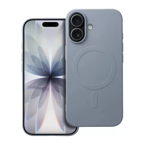 Szilikon MagSafe-kompatibilis tok (nagy kivágással) iPhone 17 készülékhez, világoskék