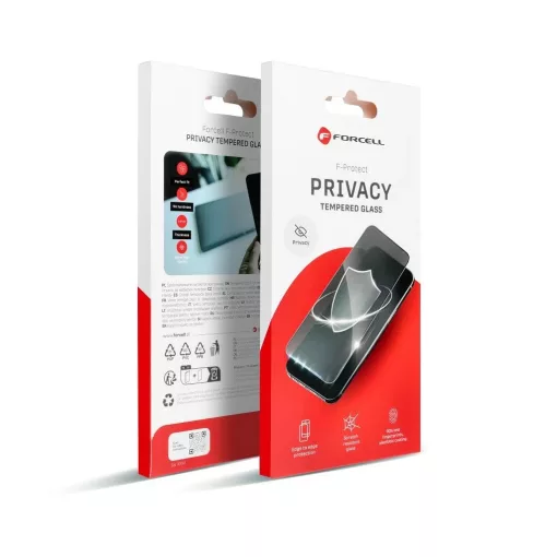 Forcell Privacy Glass edzett üveg kijelzővédő iPhone 14 PRO készülékhez fekete