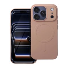   iPhone 17 Pro készülékhez szilikon Mag Cover tok nagy lyukkal, MagSafe-kompatibilis, rózsaszín