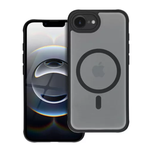 iPhone 16e (SE 4 2025) és iPhone 17e készülékhez MagSafe kompatibilis Full Matte Mag Cover tok, fekete