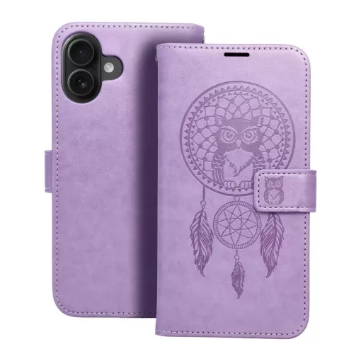 MEZZO könyvtok iPhone 16 Plus készülékhez Dreamcatcher lila