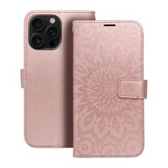   MEZZO könyvtok iPhone 16 Pro Max készülékhez mandala rózsaarany