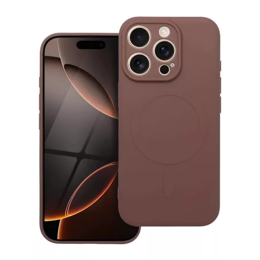 Silicone Mag Cover tok MagSafe-kompatibilis iPhone 17 Pro készülékhez barna
