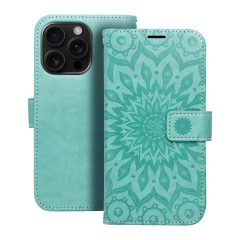 MEZZO könyvtok iPhone 16 Pro készülékhez mandala zöld