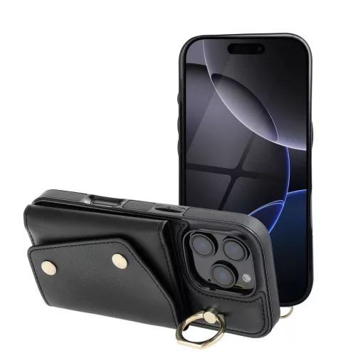 iPhone 16 Pro Max készülékhez Wonder pénztárcás tok fekete