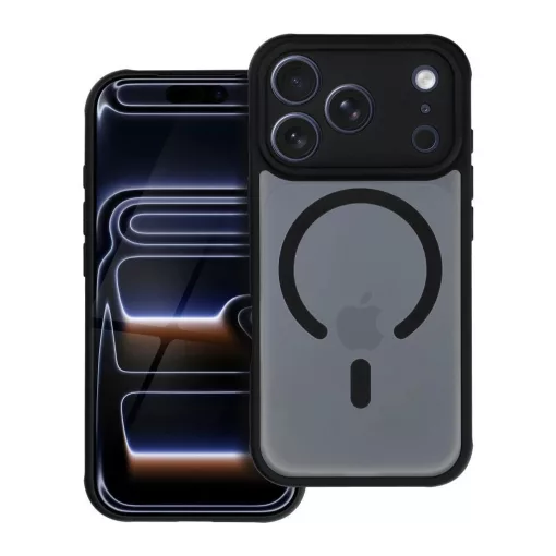 iPhone 17 Pro készülékhez Full Matte Mag Cover MagSafe-kompatibilis tok fekete
