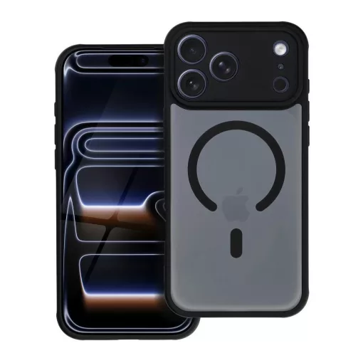 iPhone 17 Pro Max készülékhez Full Matte Mag Cover MagSafe-kompatibilis tok, fekete