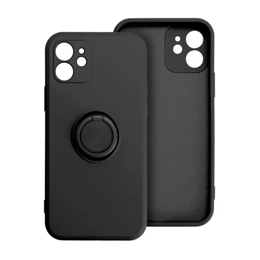 iPhone 16 PRO MAX készülékhez tok szilikon gyűrűvel fekete