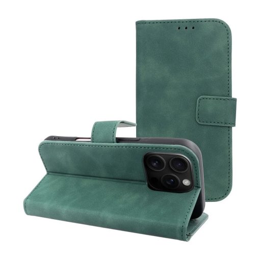 TENDER könyvtok iPhone 16 Pro készülékhez zöld