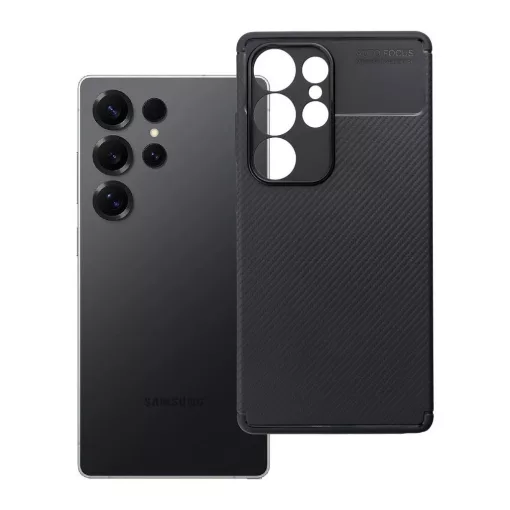 Samsung S25 ULTRA készülékhez Carbon Premium tok, fekete