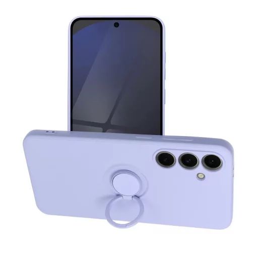 Samsung S24 FE készülékhez Silicone Ring tok, lila