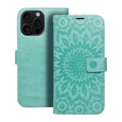   MEZZO Mandala Green könyvtok iPhone 16 Pro Max készülékhez