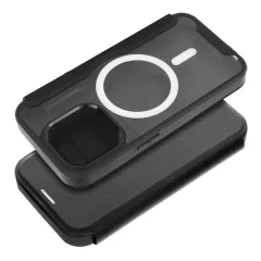   SMART MAG MagSafe-kompatibilis könyvtok iPhone 15 Plus készülékhez fekete