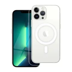   iPhone 13 PRO MAX készülékhez Clear Mag Cover (STR / CAMERA PROTECTION) MagSafe-kompatibilis tok átlátszó