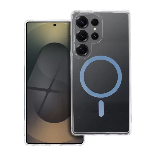 Samsung S25 ULTRA készülékhez Drop Glue Colorful Ring Mag Cover tok, kompatibilis MagSafe, világoskék