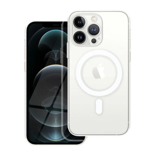 iPhone 12 PRO készülékhez MagSafe kompatibilis Mag Cover tok STR és kamera védelemmel, átlátszó