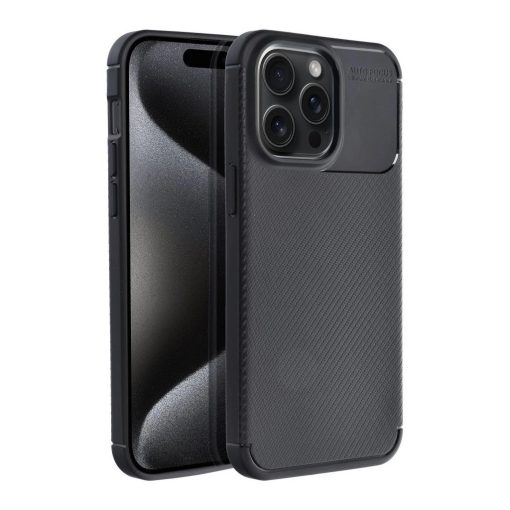 iPhone 15 PRO MAX készülékhez Carbon Premium tok fekete