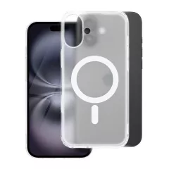   iPhone 14 Pro készülékhez Frost Mag Cover tok, MagSafe-kompatibilis, átlátszó, fagyos