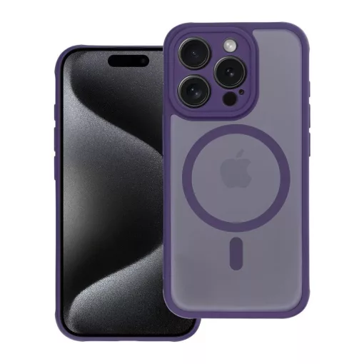 iPhone 16 PRO MAX készülékhez tok Full Matte Mag Cover, kompatibilis MagSafe-vel, lila