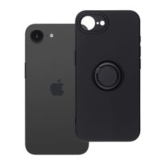   iPhone 16e (SE 4 2025) / 17e készülékhez Silicone Ring tok fekete