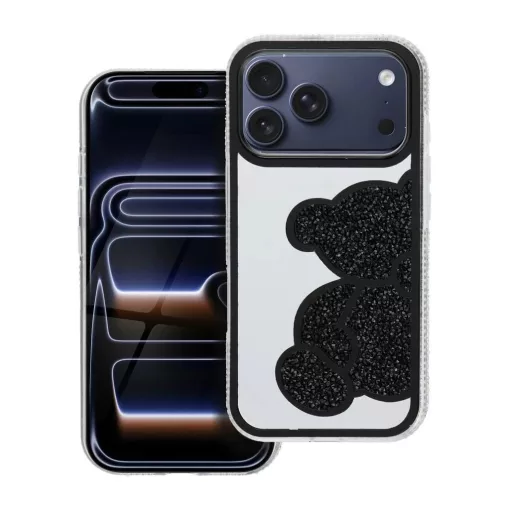 TEDDY BEAR tok iPhone 17 Pro készülékhez fekete