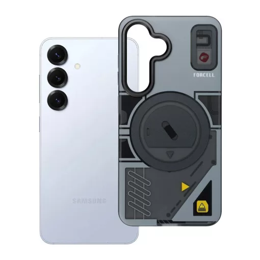 Forcell F-Protect Levels tok Samsung S25 készülékhez, kétrétegű, 4D technológiás, MagSafe-kompatibilis, Military Drop-Test, kiberszürke