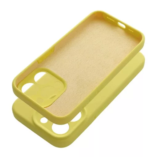 Szilikon tok iPhone 16 Pro Max készülékhez 2mm sárga