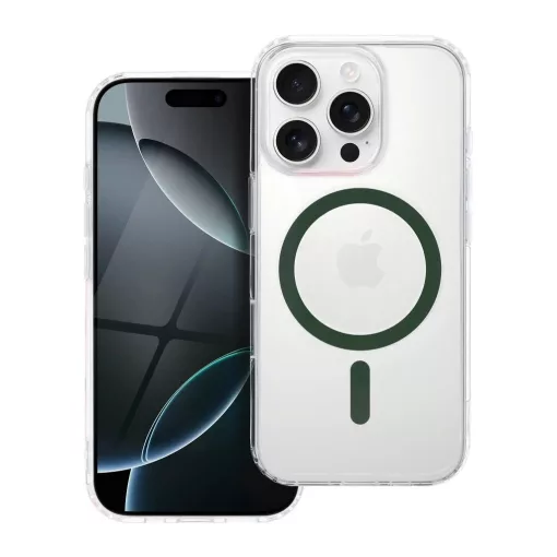 Drop Glue Colorful Ring Mag Cover MagSafe-kompatibilis tok iPhone 16 Pro Max készülékhez sötétzöld