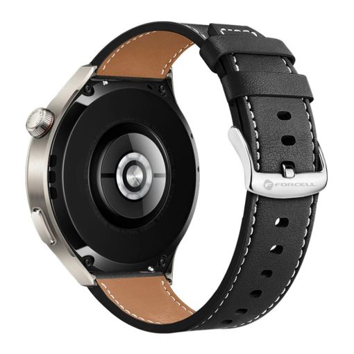 Forcell F-Design FS21 Holes környezetbarát bőr szíj Samsung Galaxy Watch készülékhez 20 mm fekete