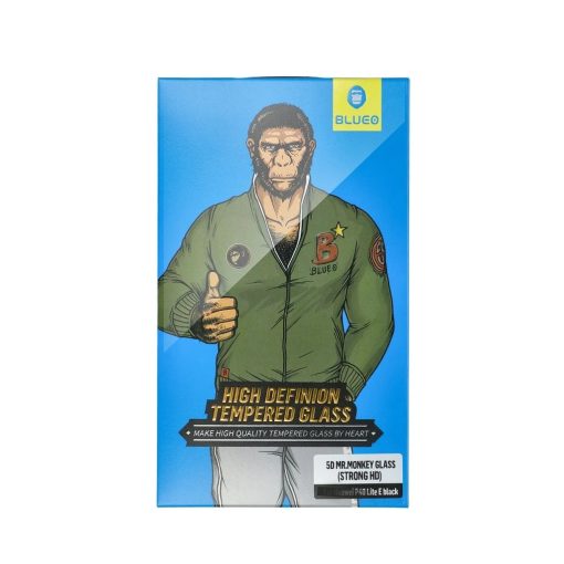 5D Mr. Monkey Glass kijelzővédő üveg Apple iPhone 15 Plus / 16 Plus készülékhez fekete (Anti-Static Strong HD)