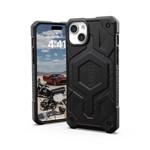 UAG Urban Armor Gear MONARCH PRO tok MagSafe-kompatibilis iPhone 15 Plus készülékhez karbonszálas