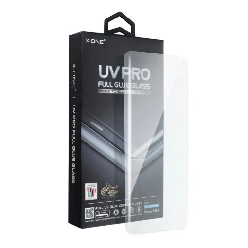 UV PRO edzett üvegfólia X-ONE – Samsung Galaxy S21 Ultra készülékhez, tokbarát, működő ujjlenyomat-olvasó
