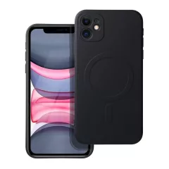   Silicone Mag Cover MagSafe-kompatibilis tok iPhone 11 készülékhez, fekete