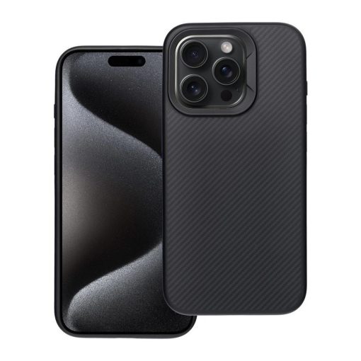 Carbon Elite Mag Cover tok iPhone 15 Pro készülékhez, MagSafe-kompatibilis, fekete