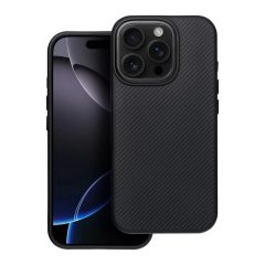   iPhone 16 PRO készülékhez Carbon Elite Mag Cover tok, MagSafe kompatibilis, fekete