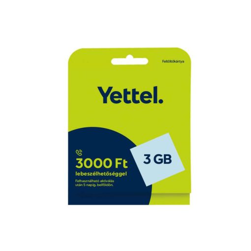 Bliszteres Yettel aktiválatlan sim kártya 3000 Ft lebeszélhetőséggel és 3GB mobilnettel