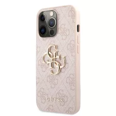   Guess PU 4G Metal Logo tok iPhone 13 Pro Max készülékhez rózsaszín