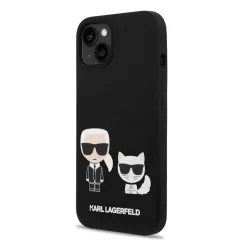   Karl Lagerfeld MagSafe Compatible tok Liquid Silicone Karl and Choupette iPhone 14 Plus készülékhez fekete