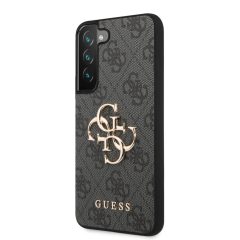   Guess PU 4G Metal Logo tok Samsung Galaxy S23 készülékhez szürke